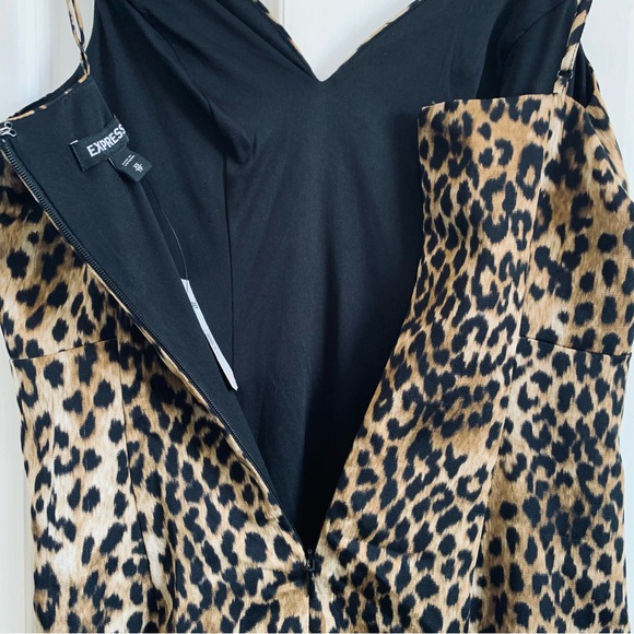 NWT EXPRESS Leopard Print Slip Dress - Picture 8 of 10